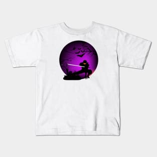 Eternal Nightwatch: Silhouette Ninja Guardian for Halloween Kids T-Shirt